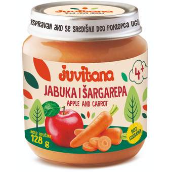 KASICA JABUKA&SARGAREPA JUVITANA 128G 4M+ RDT SWISSLION