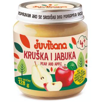 Juvitana Kašica za bebe od jabuke i kruške 4M+, 128g