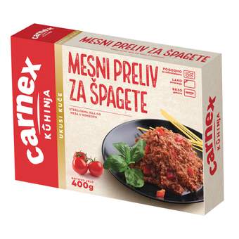 gotovo jelo mesni preliv za spagete 400g carnex