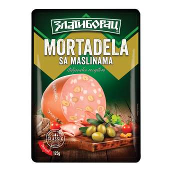 MORTADELA SA MASLINAMA CLASSIC SLAJS 125GR ZLATIBORAC