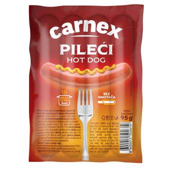 PILECI HOT DOG BARENE KOBASICE 95G CARNEX