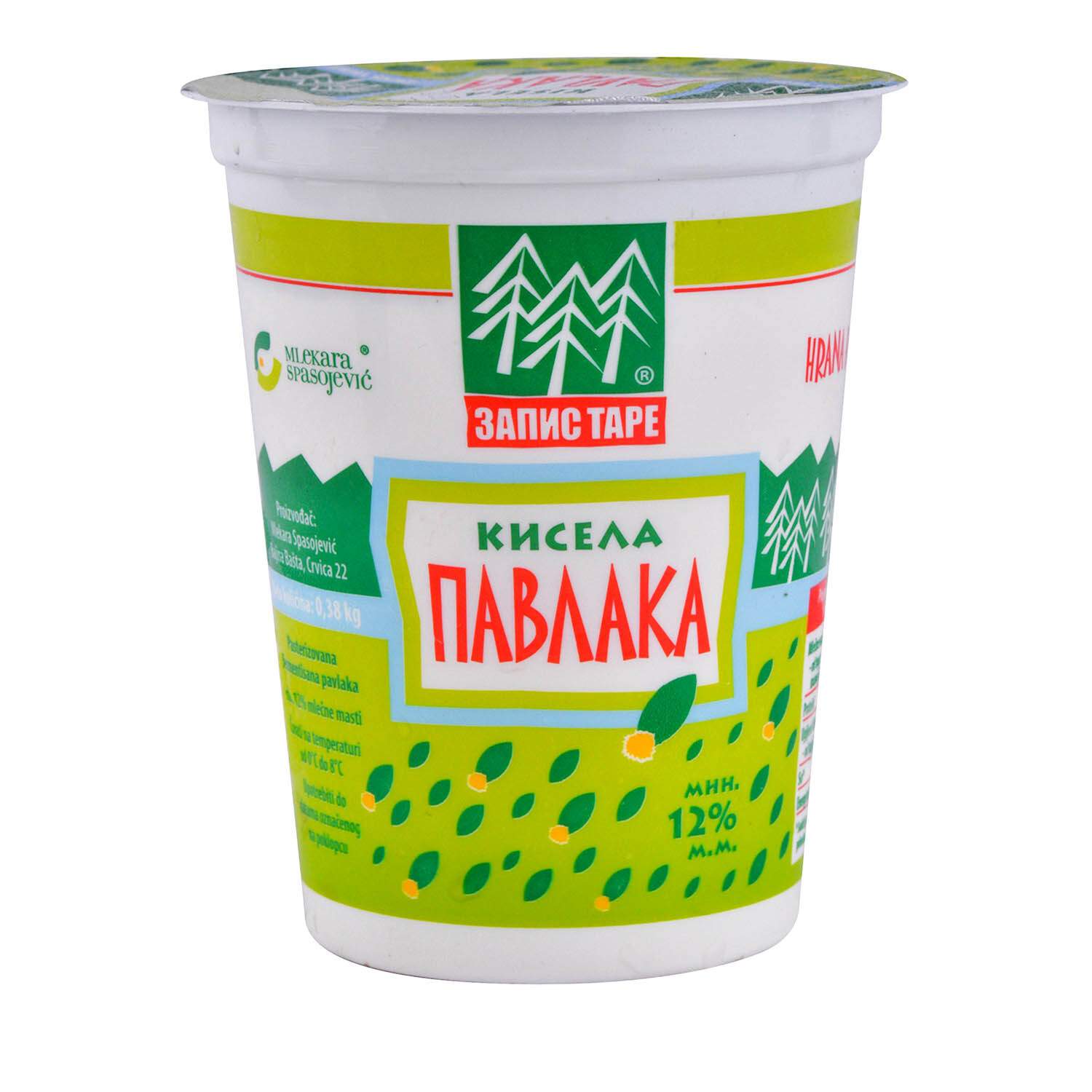 Zapis Tare Kisela pavlaka 12%mm 380g