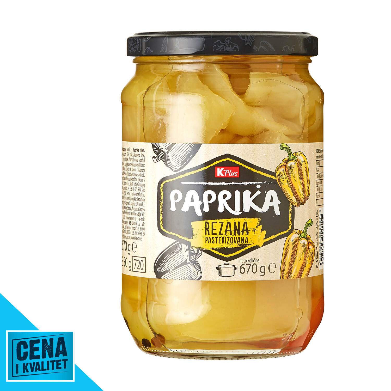 K Plus Paprika rezana zuta 670g
