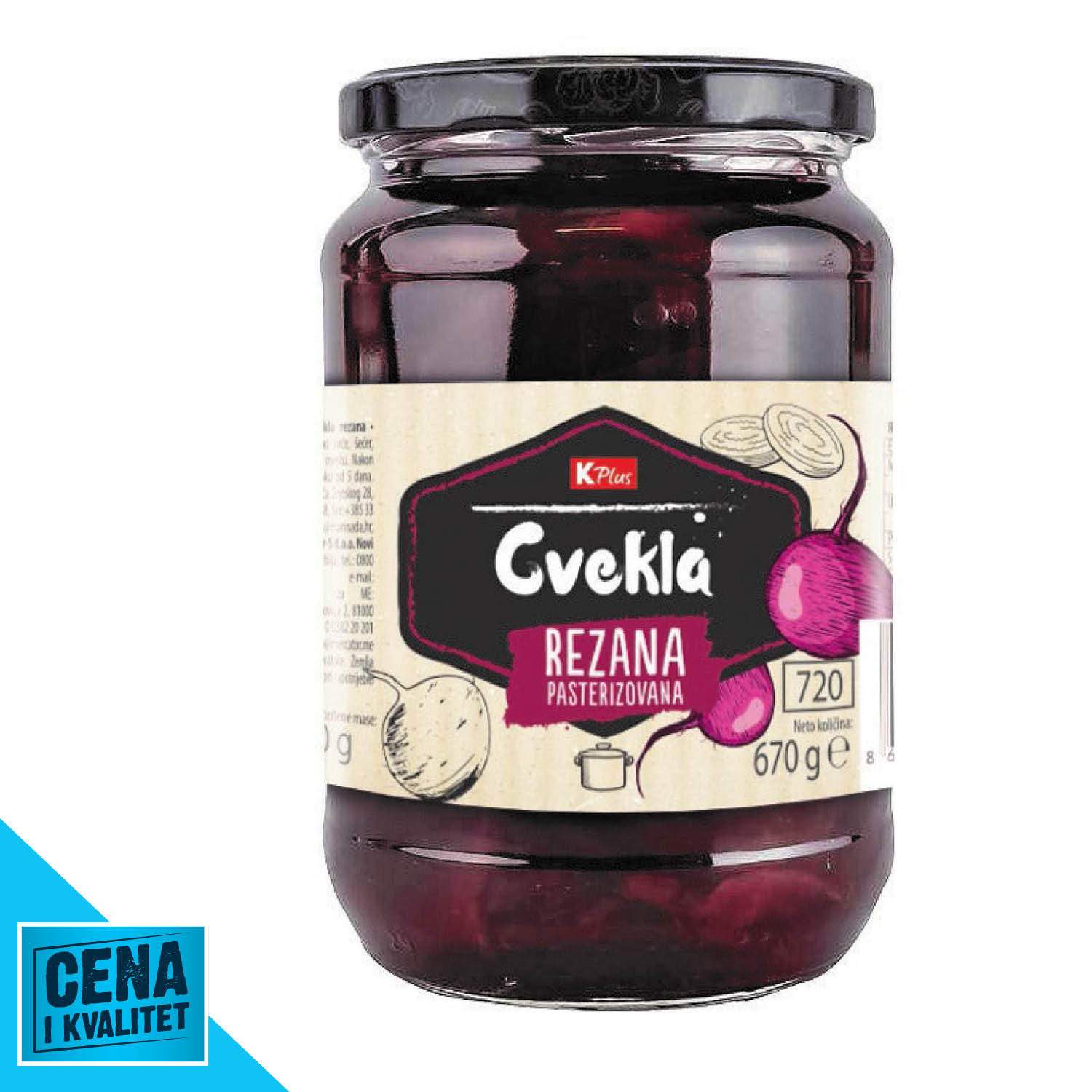 K Plus Cvekla rezana 670g