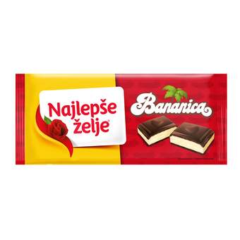 ČOKOLADA NAJLEPŠE ŽELJE DARK BANANICA 184G ŠTARK