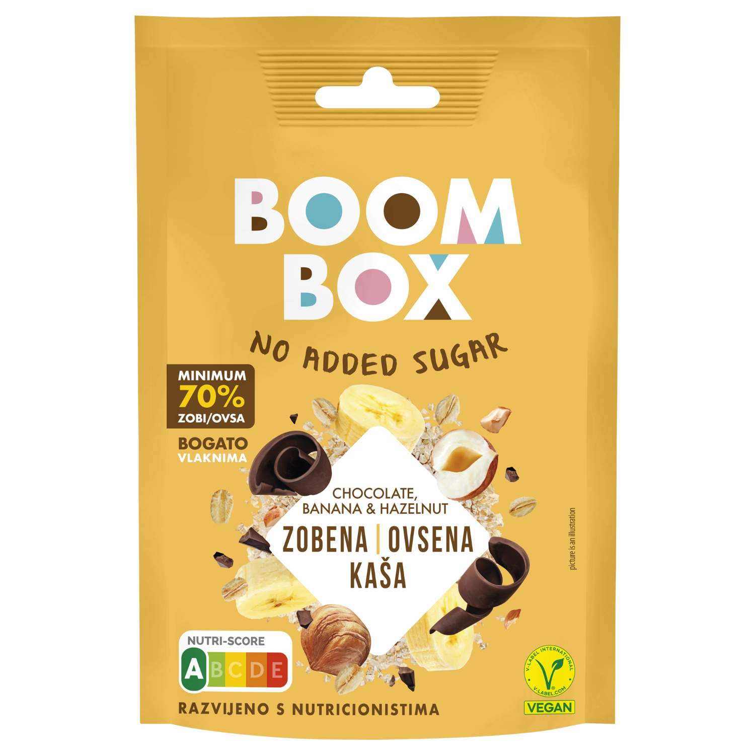 Boom box kaša ovsena čokolada banana lešnik 60g boom box Idea