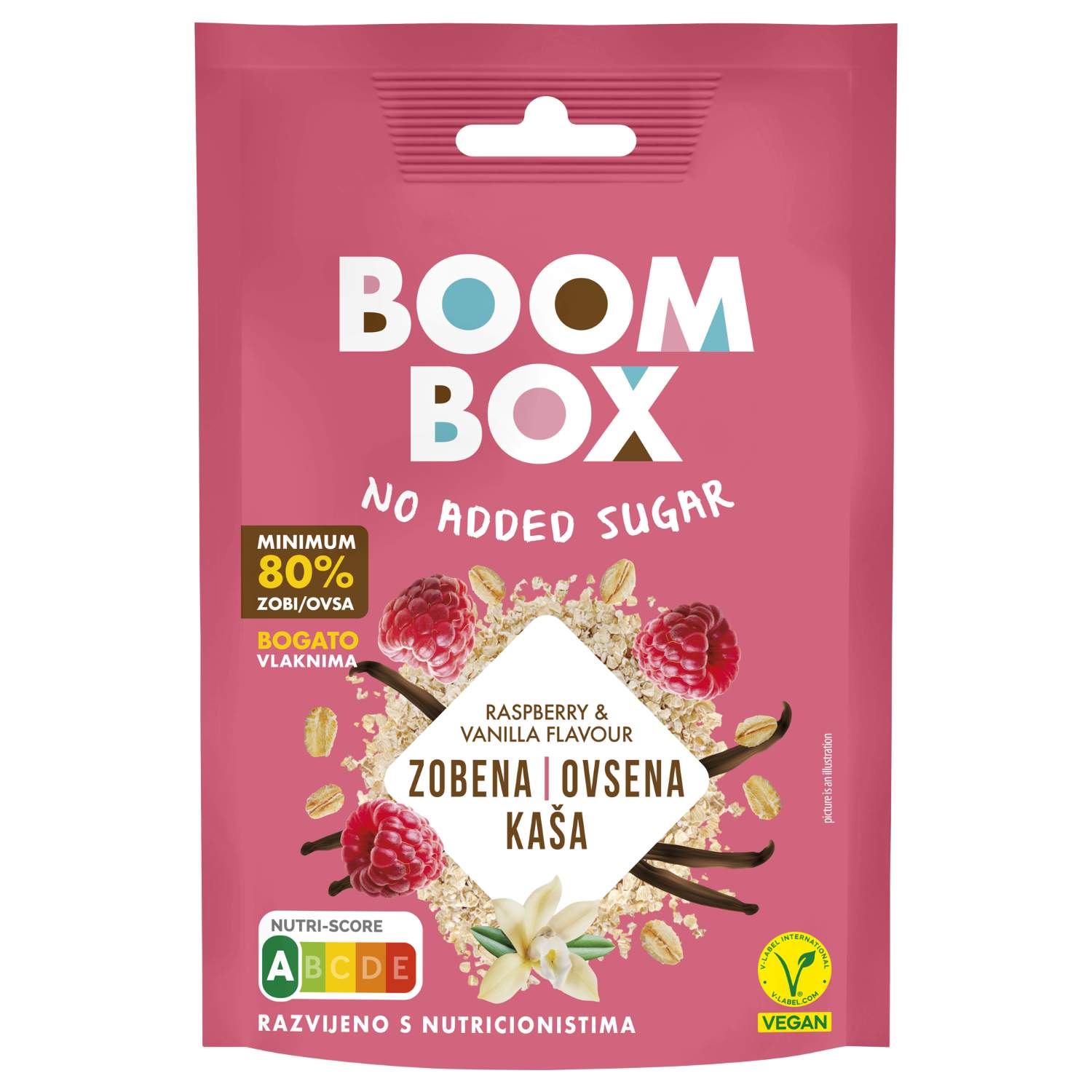 Boom box kaša ovsena malina vanila 60g boom box Idea