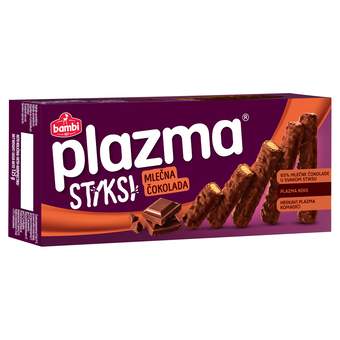 KEKS PLAZMA STIKSI 125G PRELIVEN MLEČNOM ČOKOLADOM BAMBI (24)