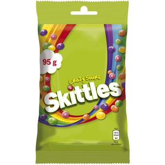 BOMB.SKITTLES CRAZY SOURS CHEWY CANDY 95gr