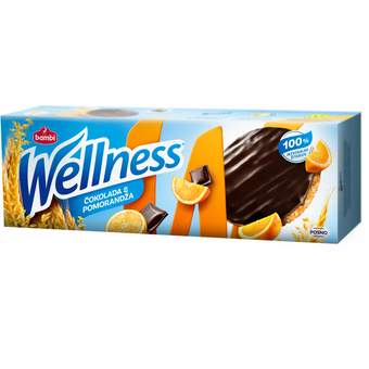 WELLNES INTEGRALNI KEKS SA NARANDŽOM PRELIVEN ČOKOLADOM 155G BAMBI