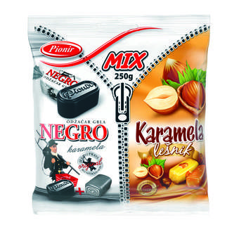 BOMBON PIONIR TVRDA NEGRO + KARAMELA LESNIK MIX 250G
