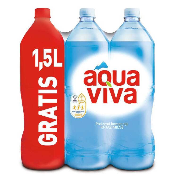 AQUA Viva -negazirana prirodna mineralna voda 6 l -1,5 + gratis | Idea