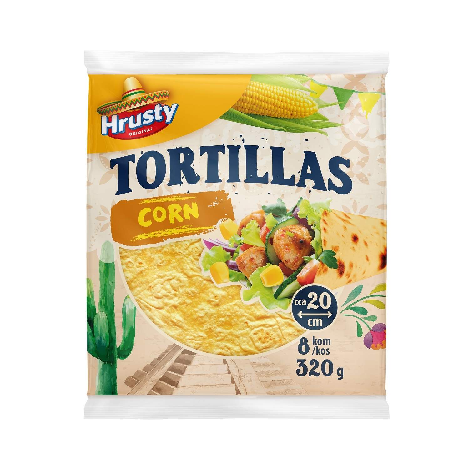 Hrusty Tortilja kukuruzna 8kom 320g