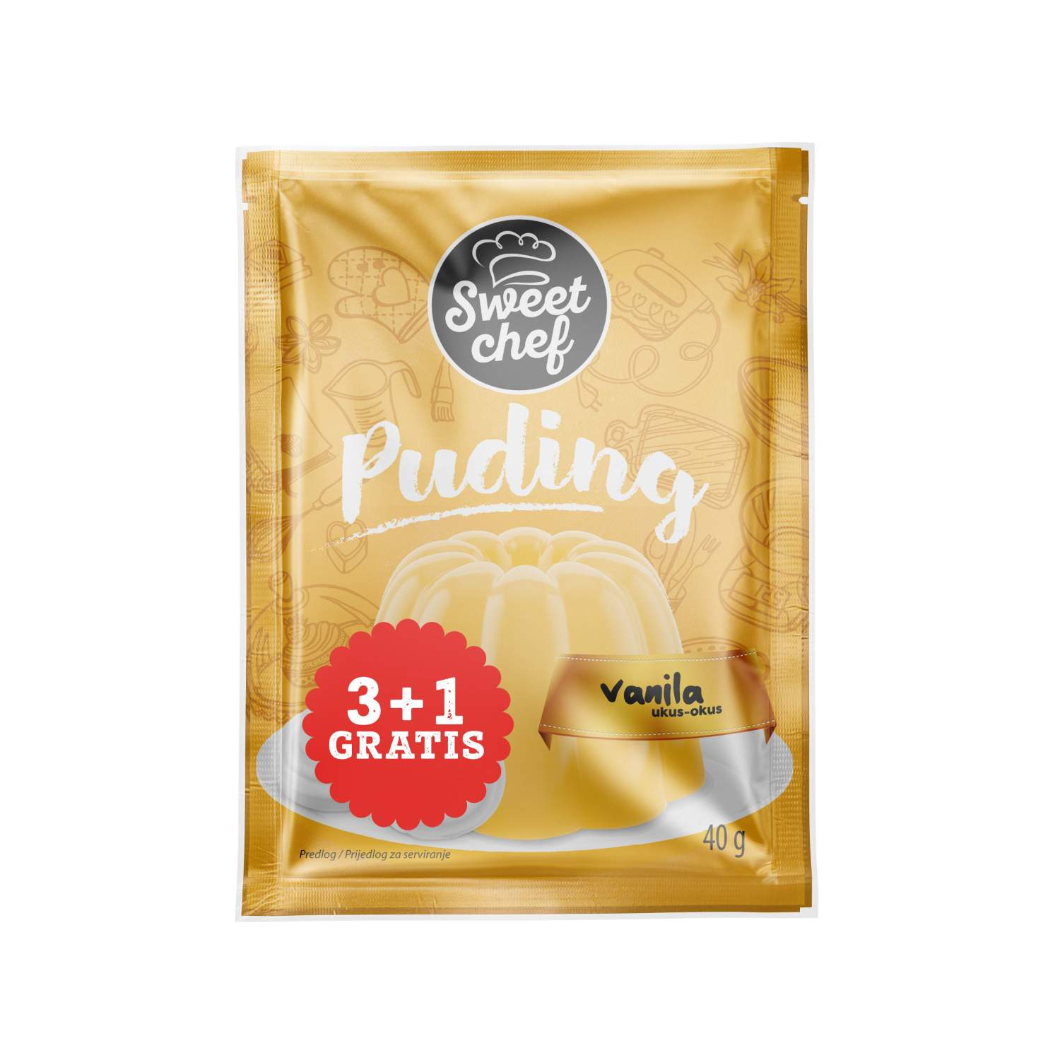 Sweet Chef Puding vanila 3+1 gratis 160g