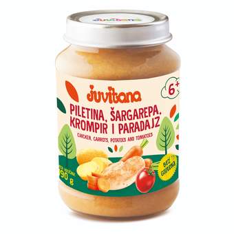 DEC.HRANA KASICA JUVITANA PILETINA,KROMPIR,SARGAREPA I PARADJZ 190G MERCATA(6)