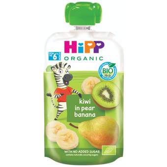 KAŠICA VOĆNI UŽITAK KIVI SA KRUŠKOM I BANANOM 90 GR HIPP
