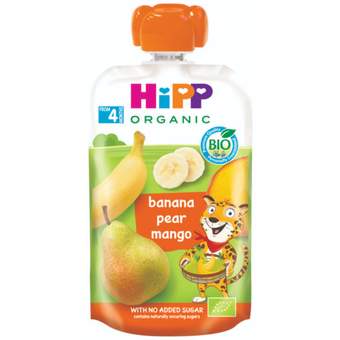 Hipp Bio voćna zabava hrana za decu banana kruška mango 100g