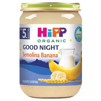 ORGANIC mlečna kašica za laku noć - griz i banana, od 5.meseca, 190 g