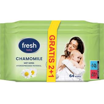 031960 Fresh vlažne maramice baby world 64/1 2+1 gratis