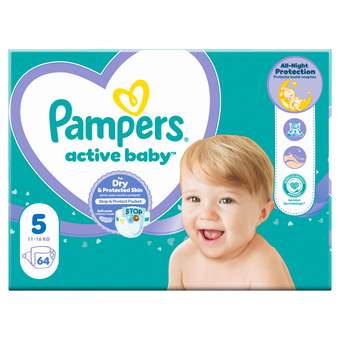 Pampers active baby-dry pelene 11-18kg 64kom