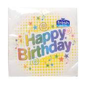 SALVETA HAPPY BIRTHDAY 20/1 33X33 TROSLOJNA   FRESH