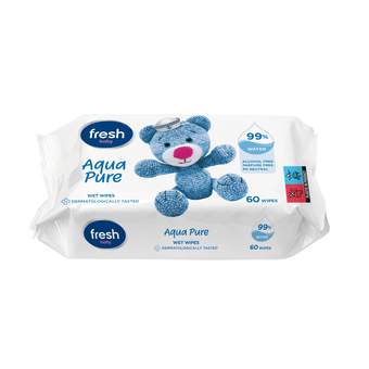 Aqua Pure 99% voda vlažne maramice za bebe, 60 kom