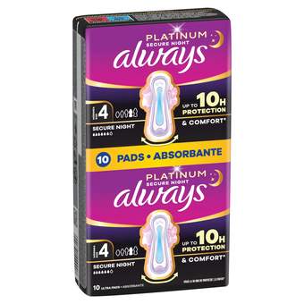 ULOSCI HIGIJENSKI ALWAYS PLATINUM SECURE NIGHT 10PCS SIZE4