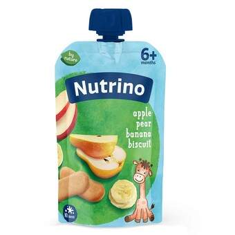 NUTRINO VOĆNI PIRE - JABUKA,KRUŠKA, BANANA, KEKS 100G