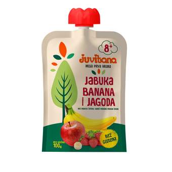 Juvitana Voćna kašica za decu od jabuke,banane i jagode 8M+, 100g