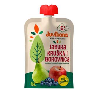 VOCNA KASICA JABUKA KRUSKA BOROVNICA 100gr POUCH JUVITANA