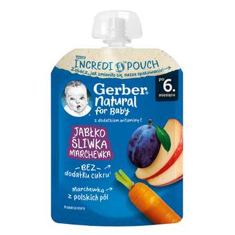 Gerber pouch jabuka šljiva šargarepa 80g gerber