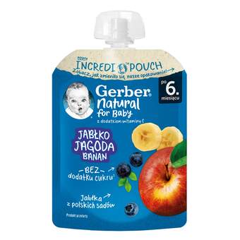 Gerber pouch jabuka borovnica banana 80g gerber