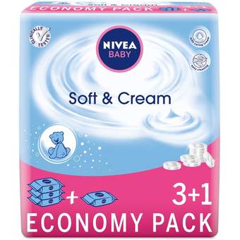 Nivea vl maramice baby soft&c 57/1 3+1gratis nivea