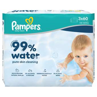 pure skin cleaning 99% voda vlažne maramice za bebe, 180 kom